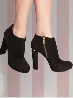 Michael Kors black suede high heel ankle Boots